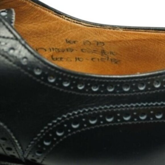 Church's Famous English Shoe Men 10 Black Leather Wingtip Benchmade Dress Oxford - Picture 8 of 15